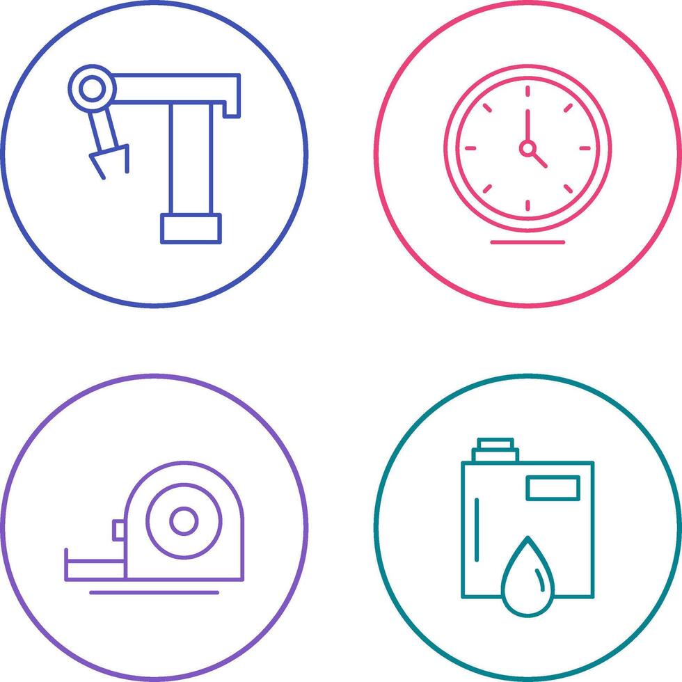 Robotic Arm and Clock Icon vector