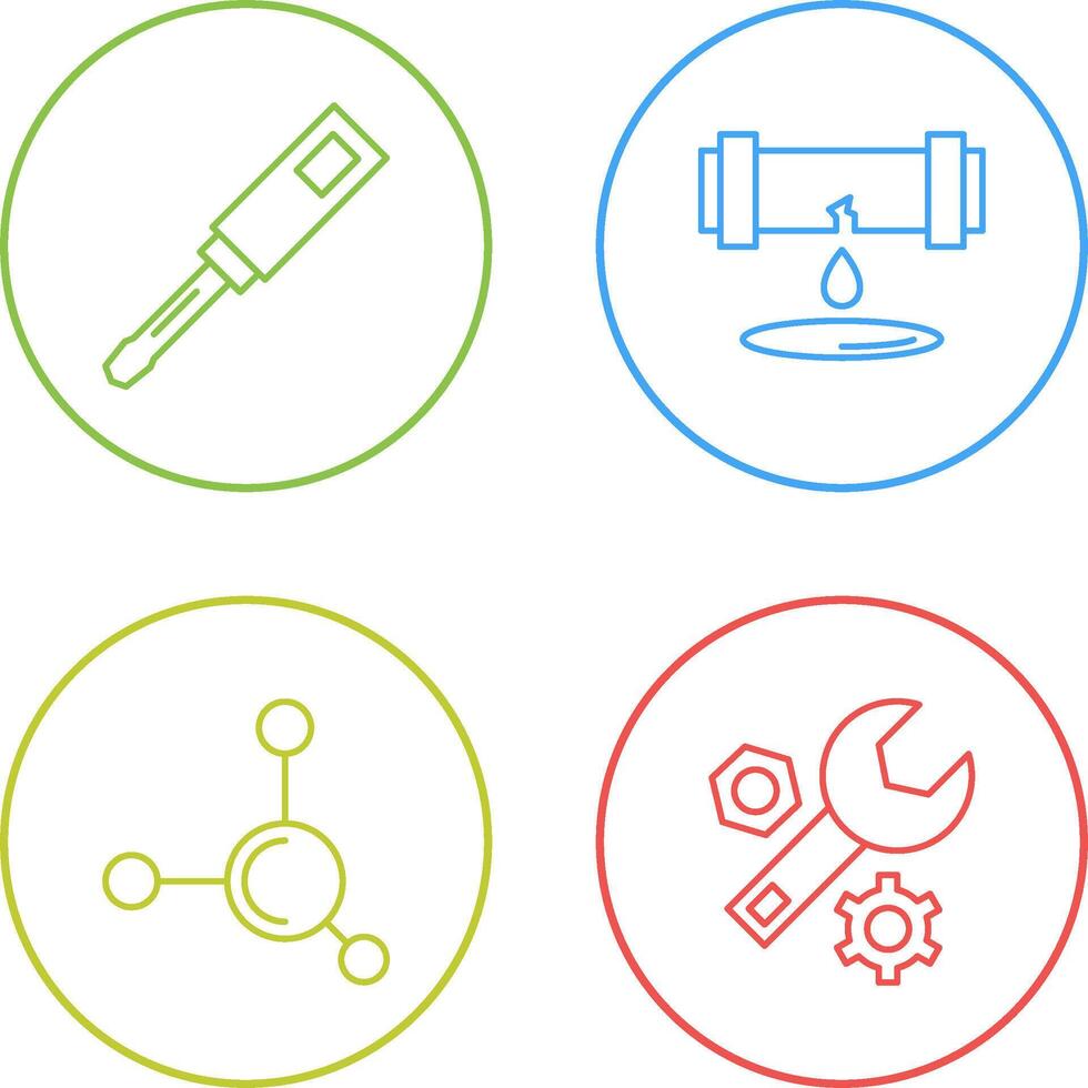 Screwdriver and Leak Icon vector