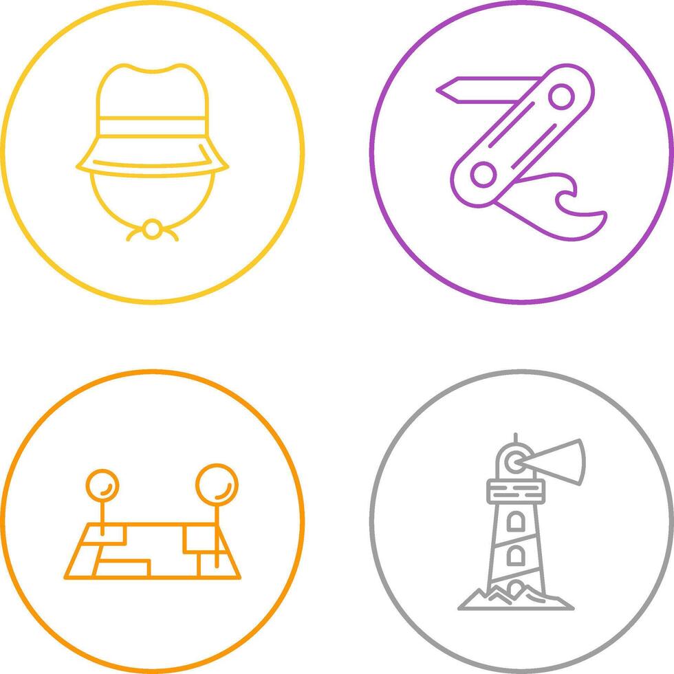 Camping Gas and Swiss Army Knife Icon vector