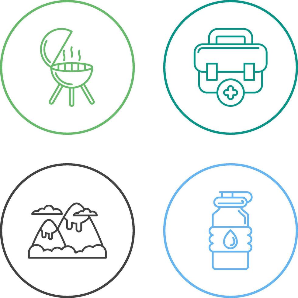 Bbq and First Aid Icon vector