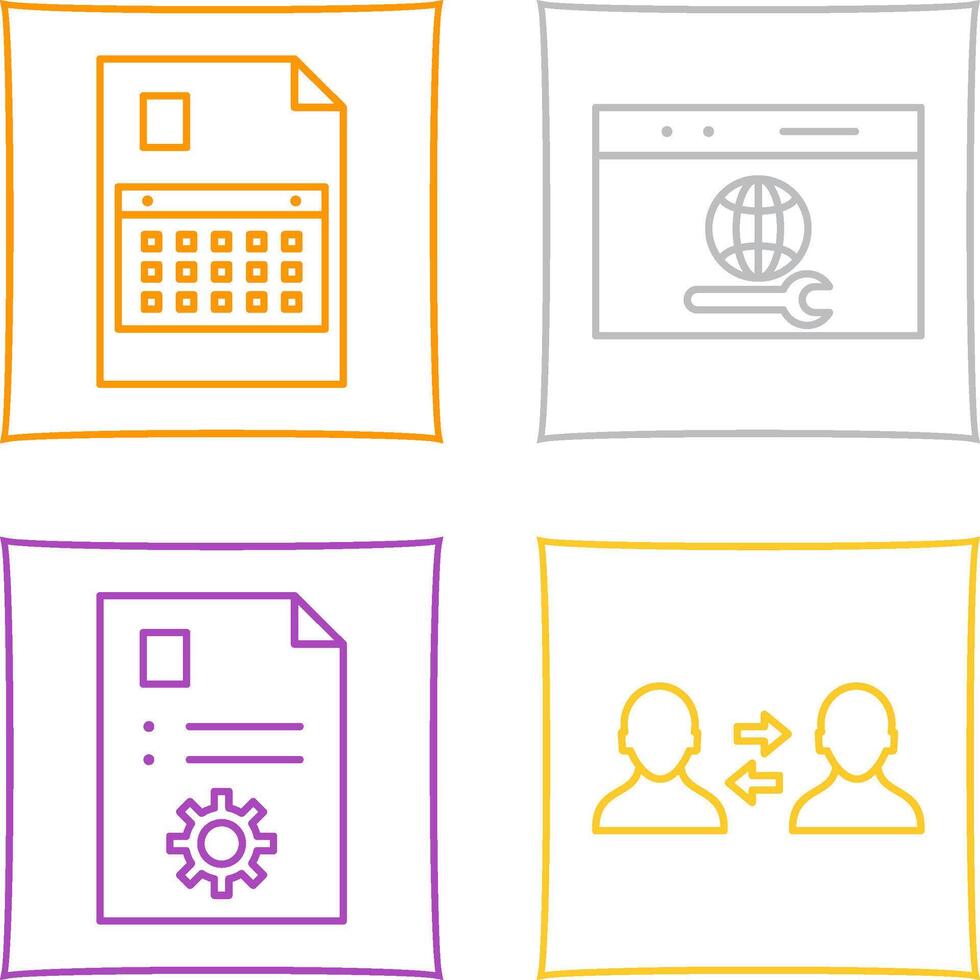 content planning and web support Icon vector