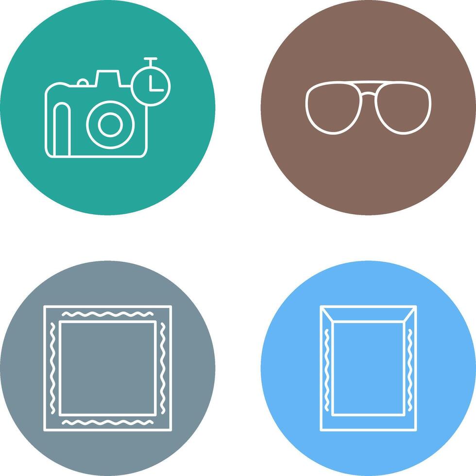 glasses and timer on camera Icon vector