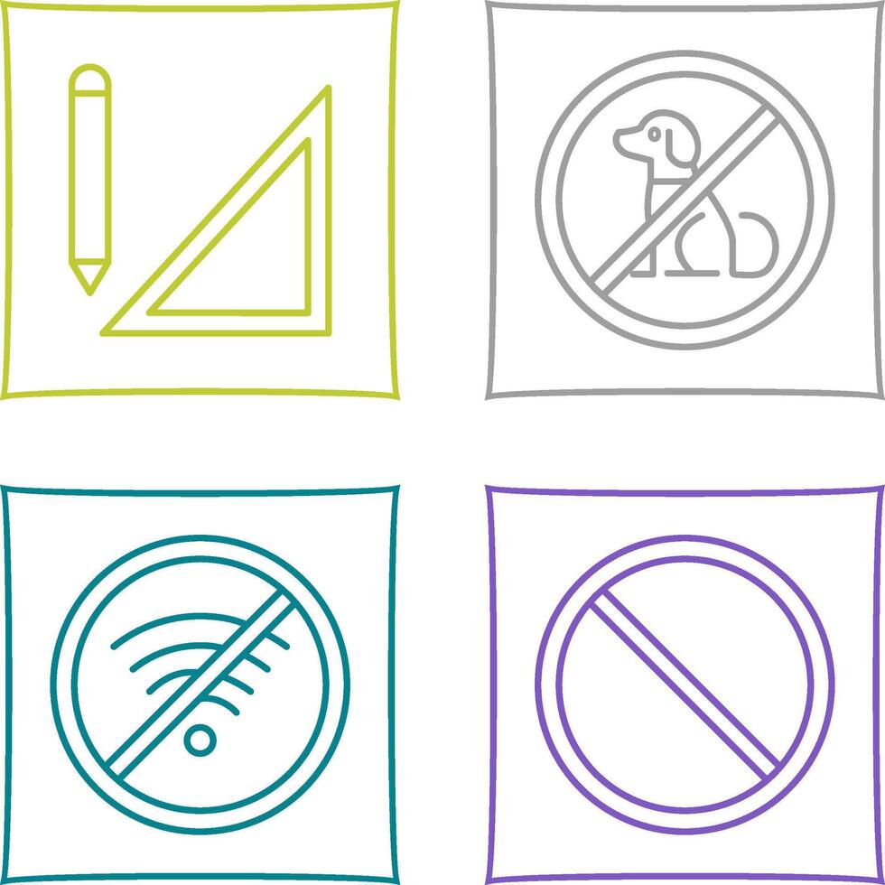 drawing tools and no pets Icon vector