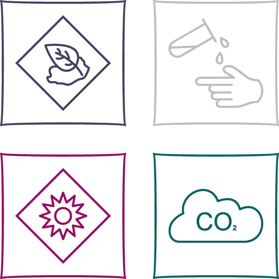 Environment hazard and Corrosive hazard Icon vector