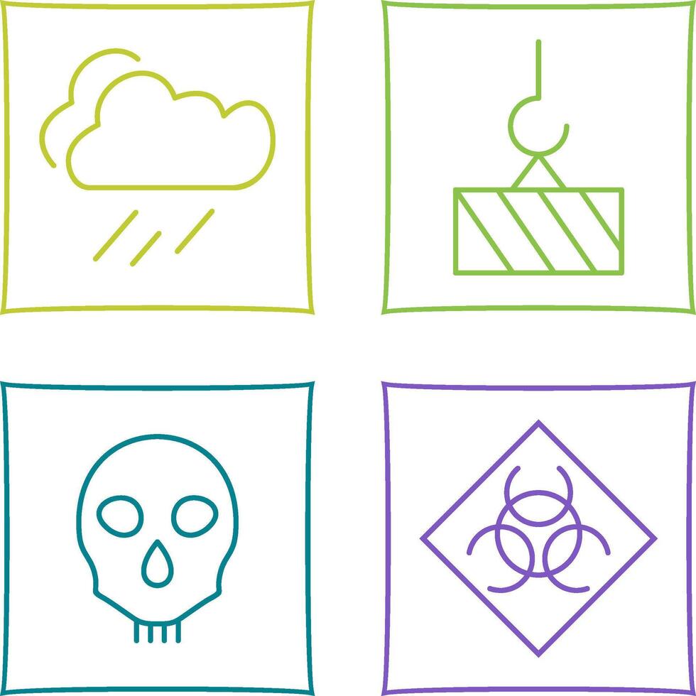 rain and heavy machinery Icon vector