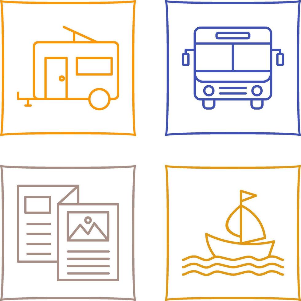 Bus and trailer Icon vector