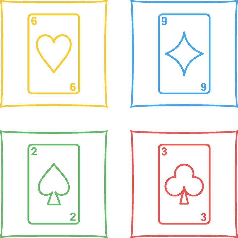 heart cards and diamonds card Icon vector