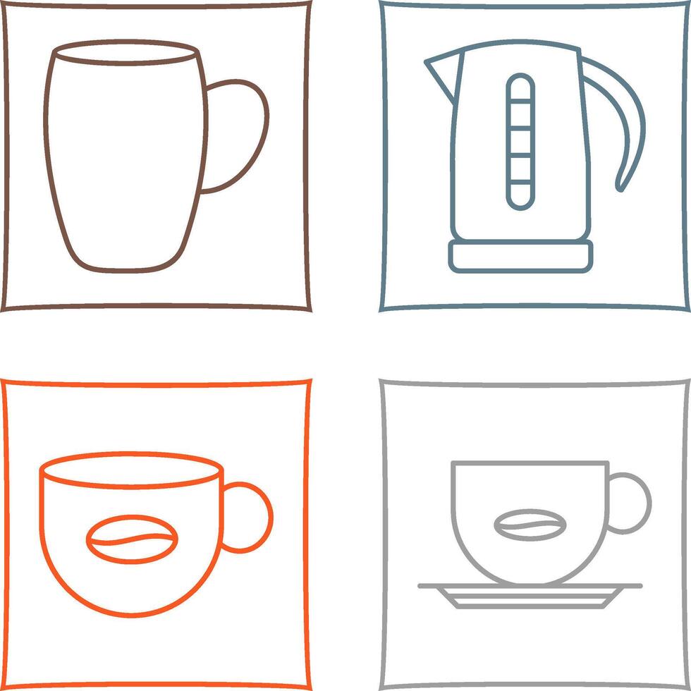 mug and kettle Icon vector