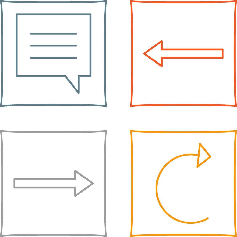 single chat bubble and left arrow Icon vector