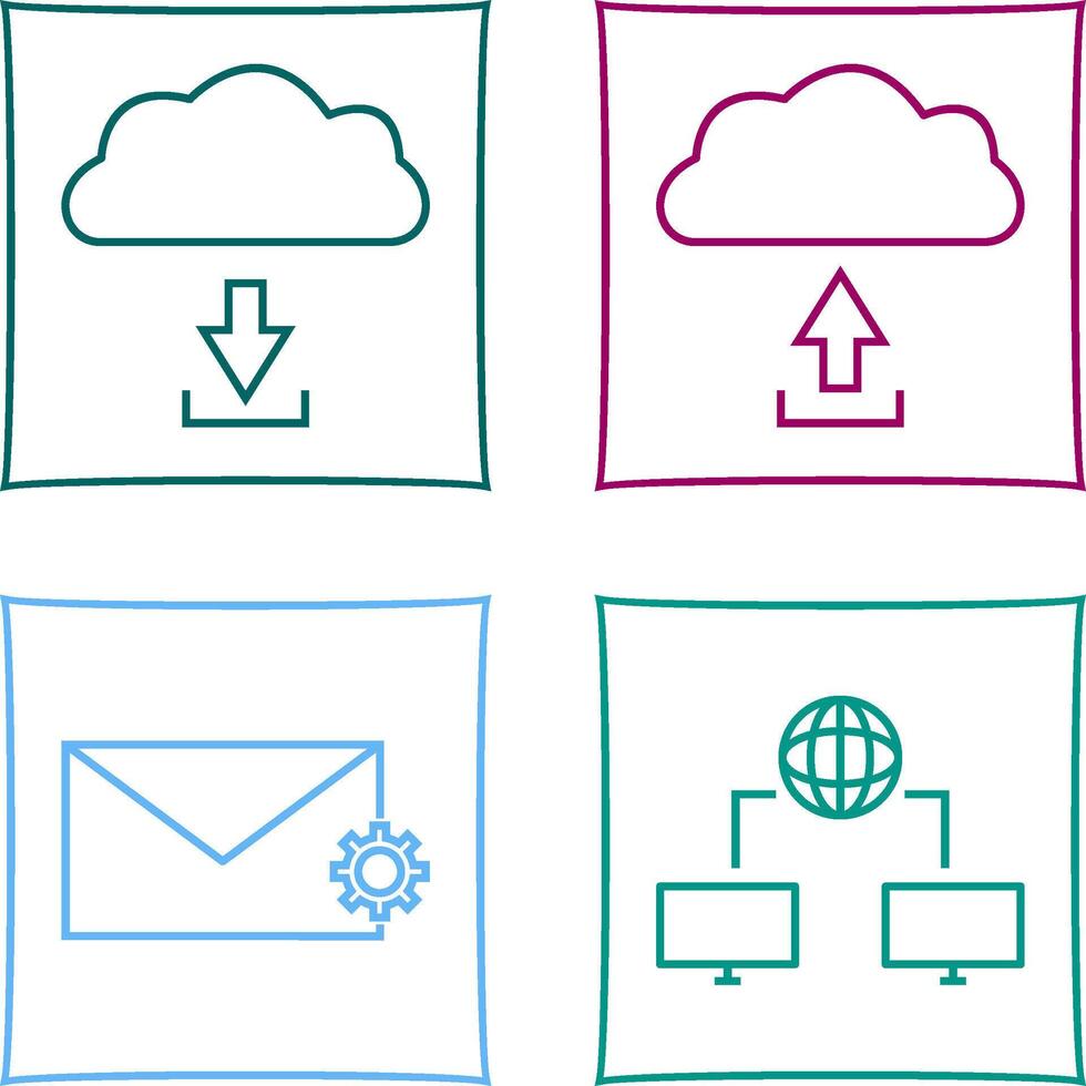 download from cloud upload to cloud Icon vector