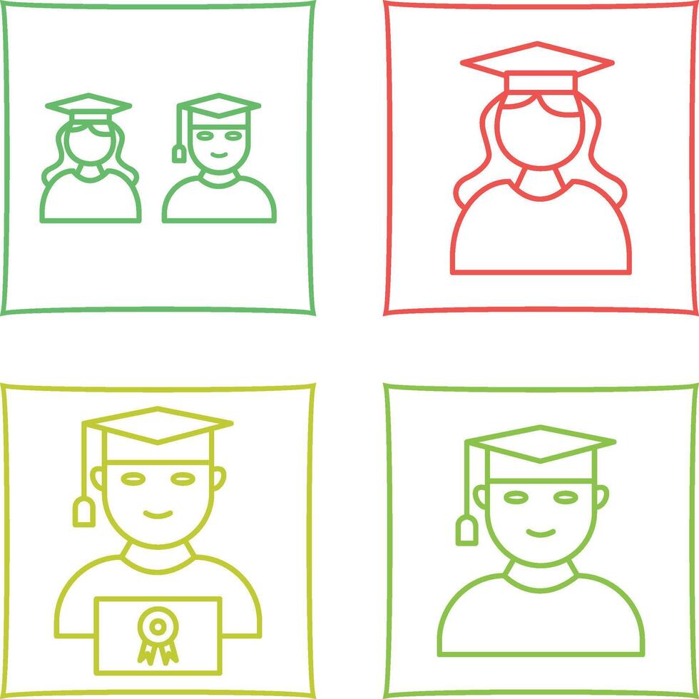 Graduates and Female Graduate Icon vector