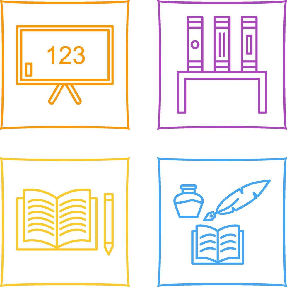 Classroom Board and Bookstand Icon vector