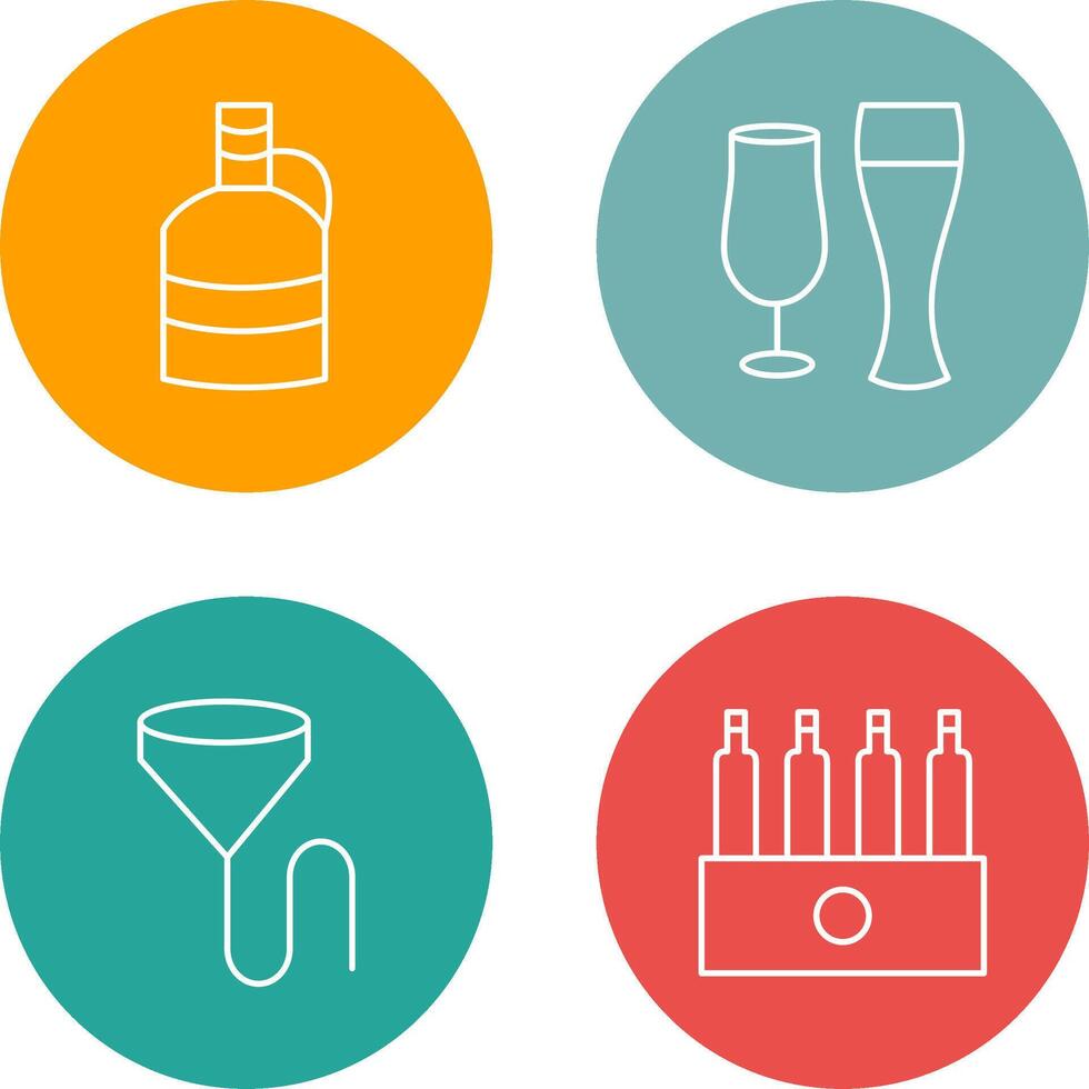 moon shine and beer glasses Icon vector