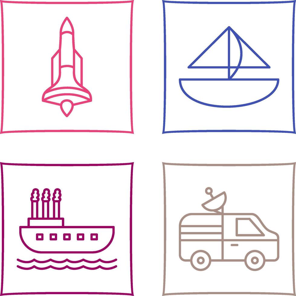 Rocket and Small Yacht Icon vector