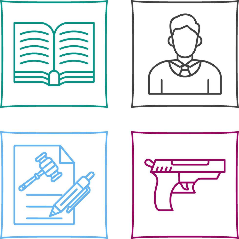 Book and Judge Icon vector