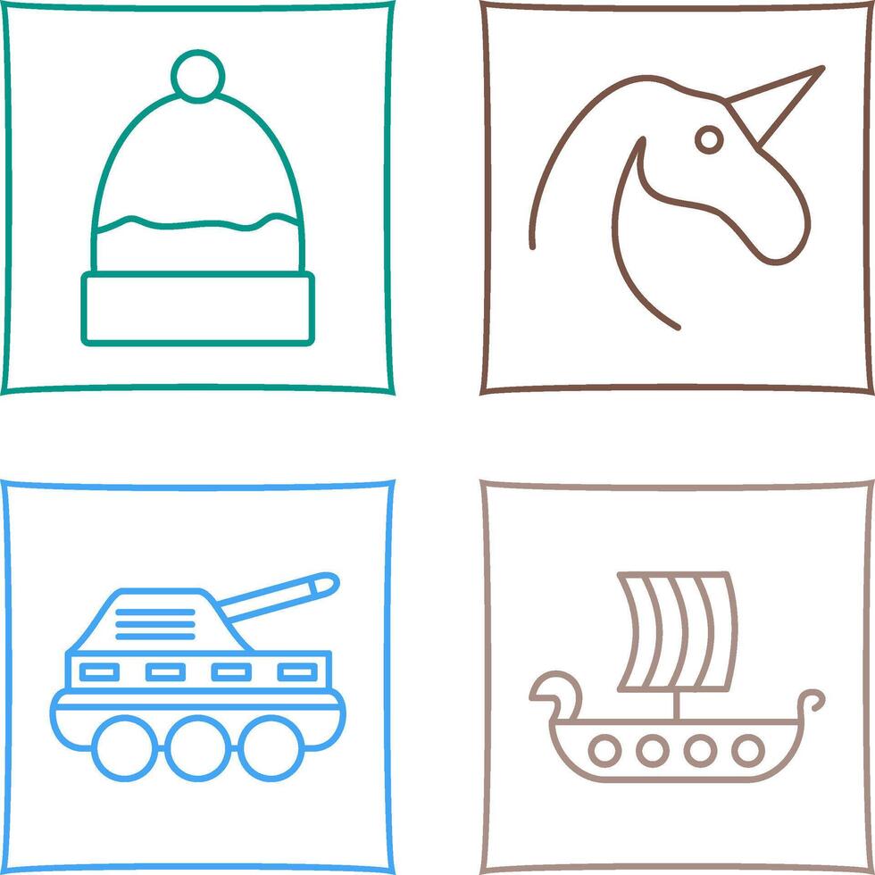 Warm Cap and Unicorn Icon vector