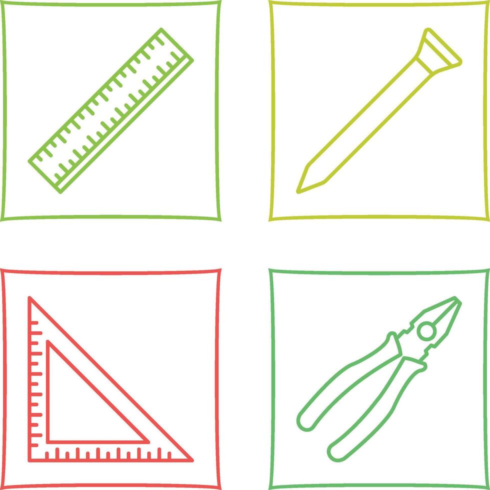 Ruler and Nail Icon vector