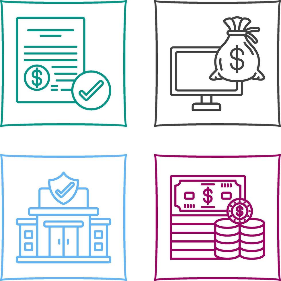 Paid and Online Loan Icon vector