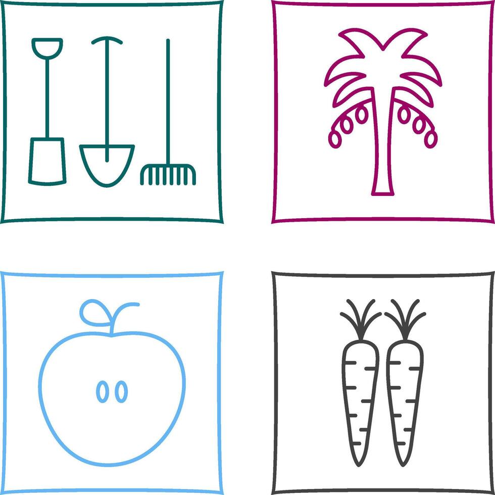 Gardening Tools and Palm tree Icon vector