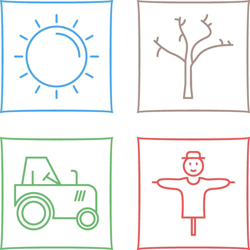 Sun and Tree Icon vector