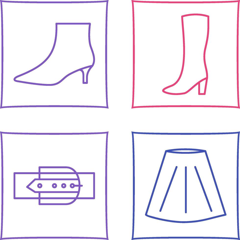 Boots with Heels and Long Boats Icon vector