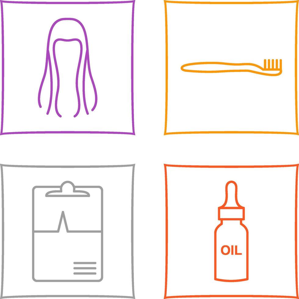 Toothbrush and Hair Icon vector