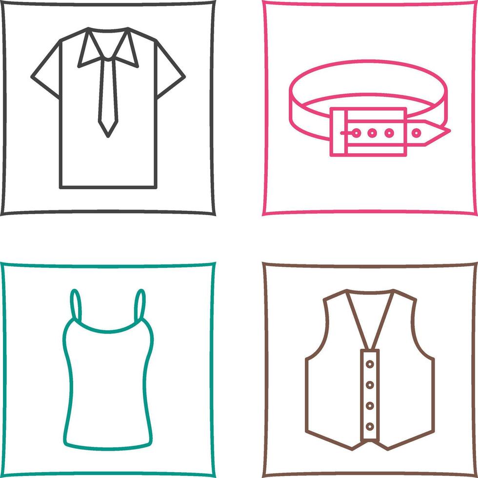 Shirt and Tie and Belt Icon vector