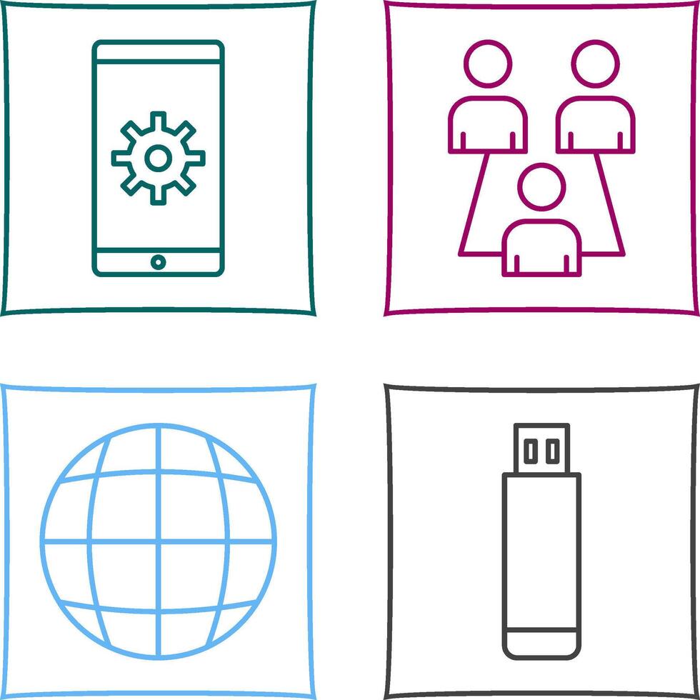 Network Settings and Connected Users Icon vector