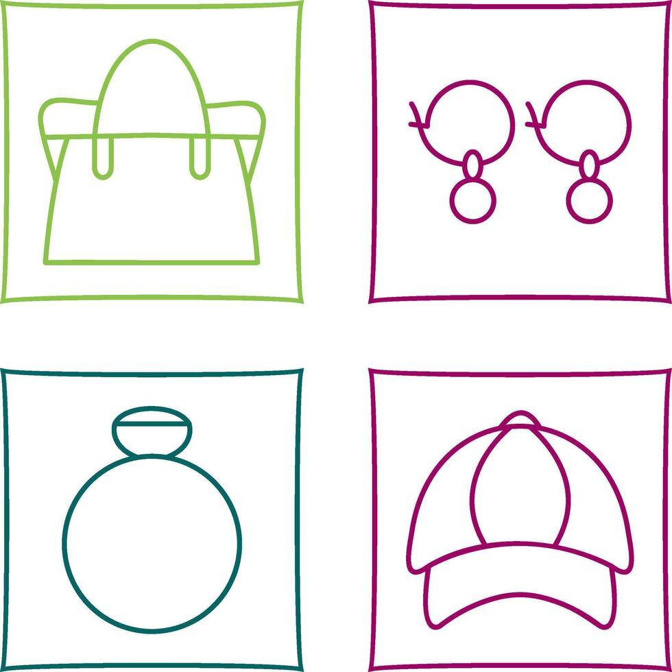 Bag and Earrings Icon vector