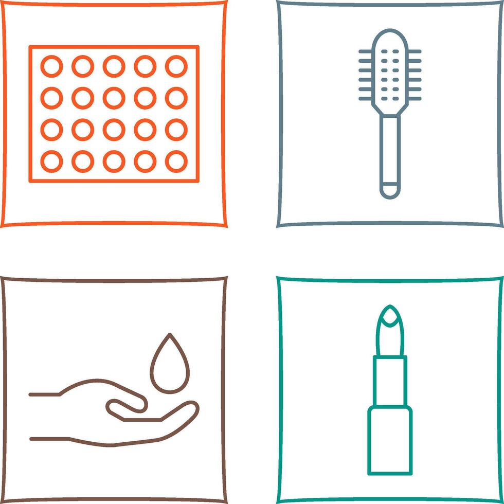 Colored Palette and Comb Icon vector