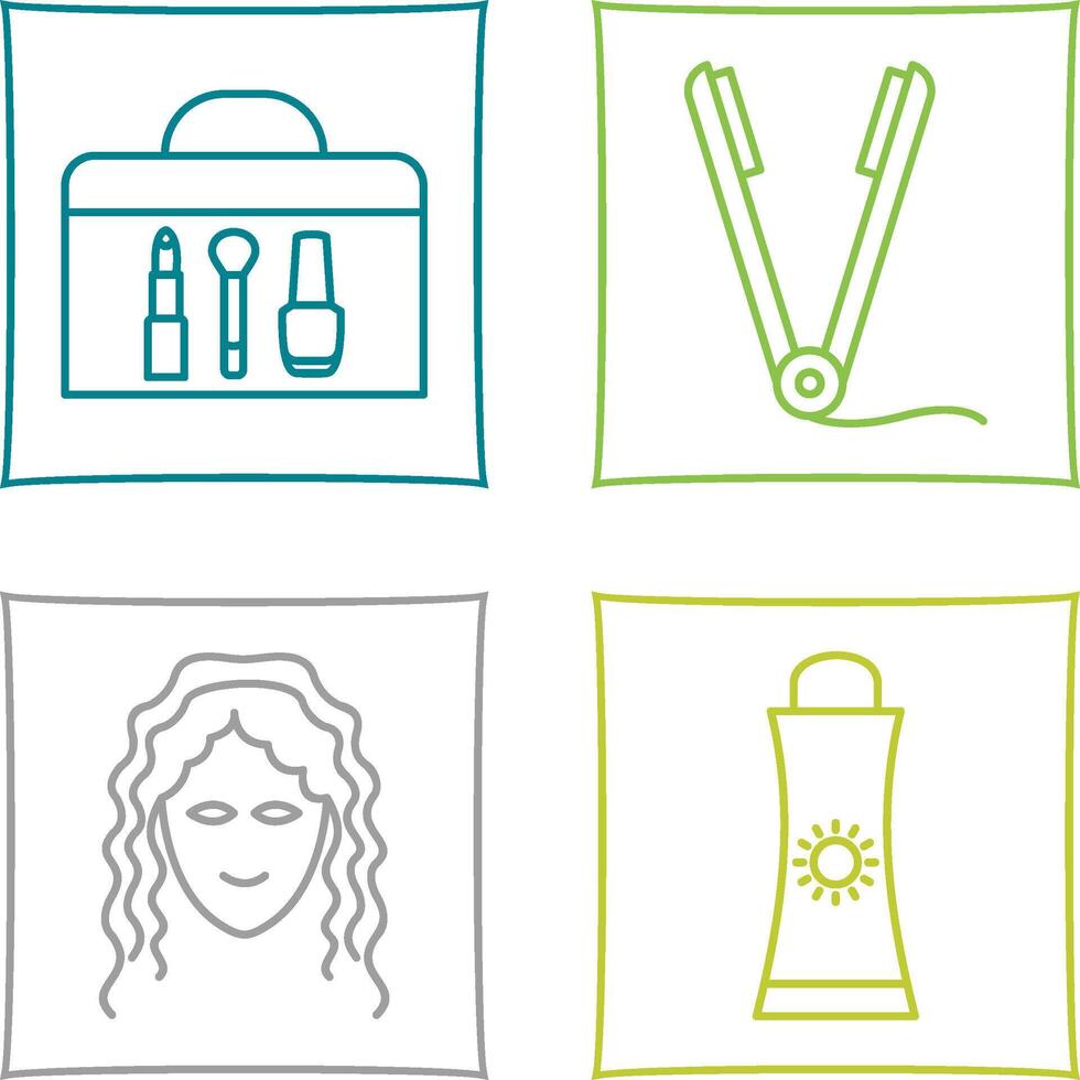 Cosmetics and Straightener Icon vector