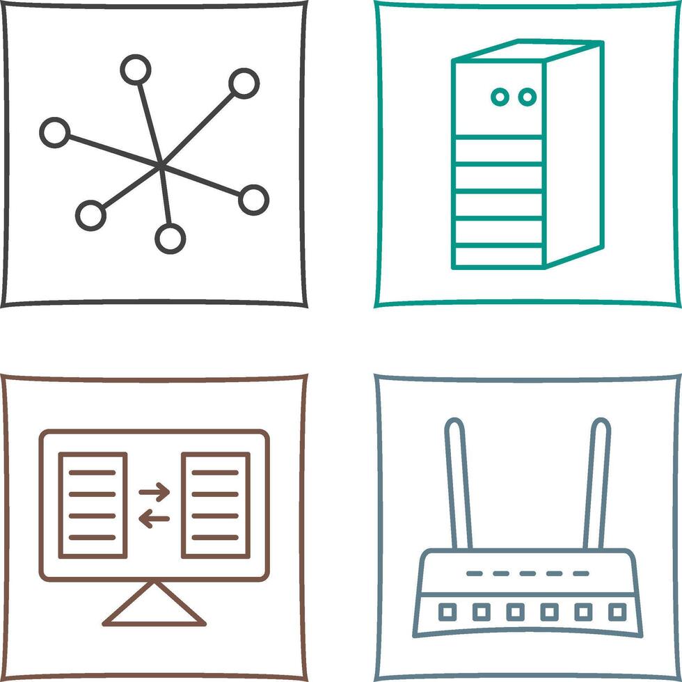 Internet and Server Network Icon vector