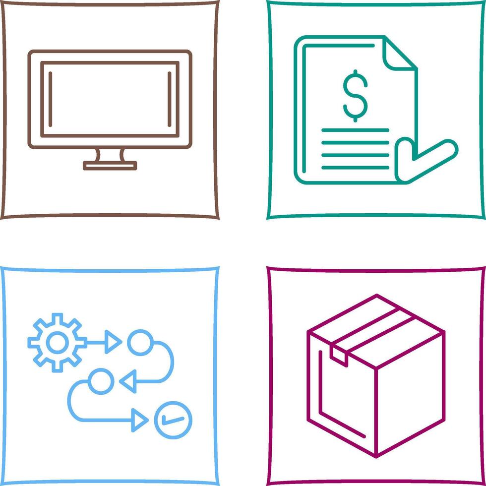 Monitor and Invoice Icon vector