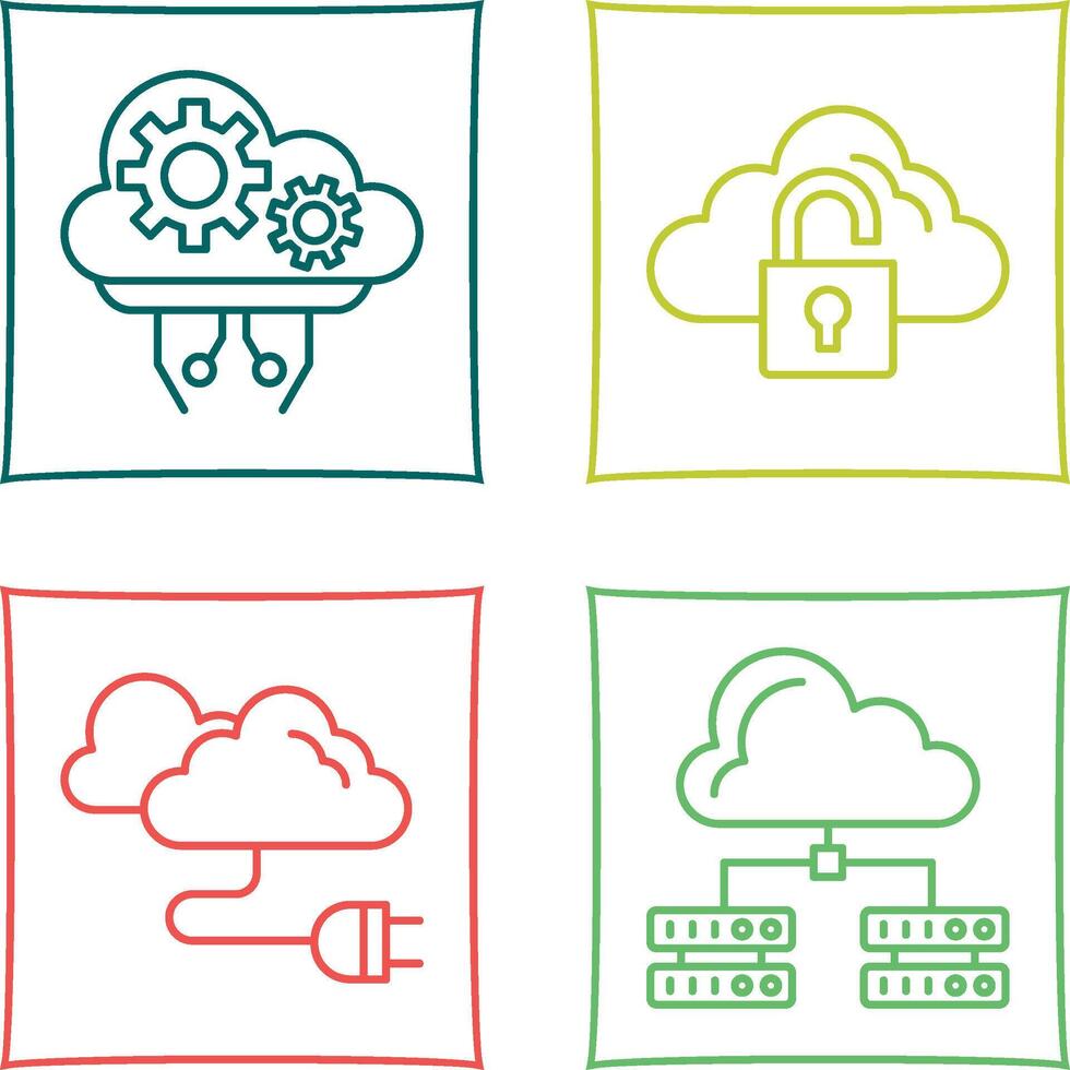 Cloud Comuting and Lock Icon vector