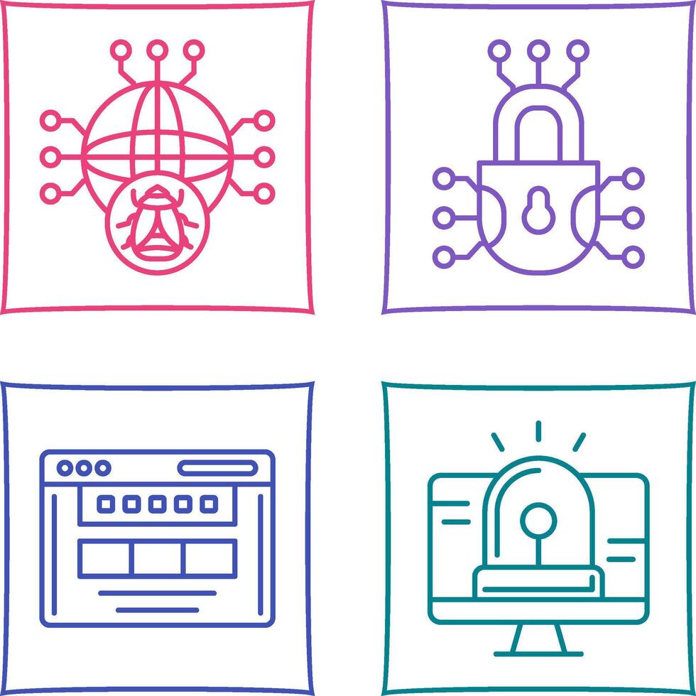 Global Malware and Cyber defence Icon vector