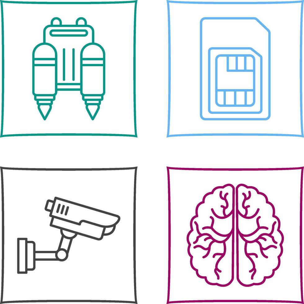 Jetpack and Sim Card Icon vector