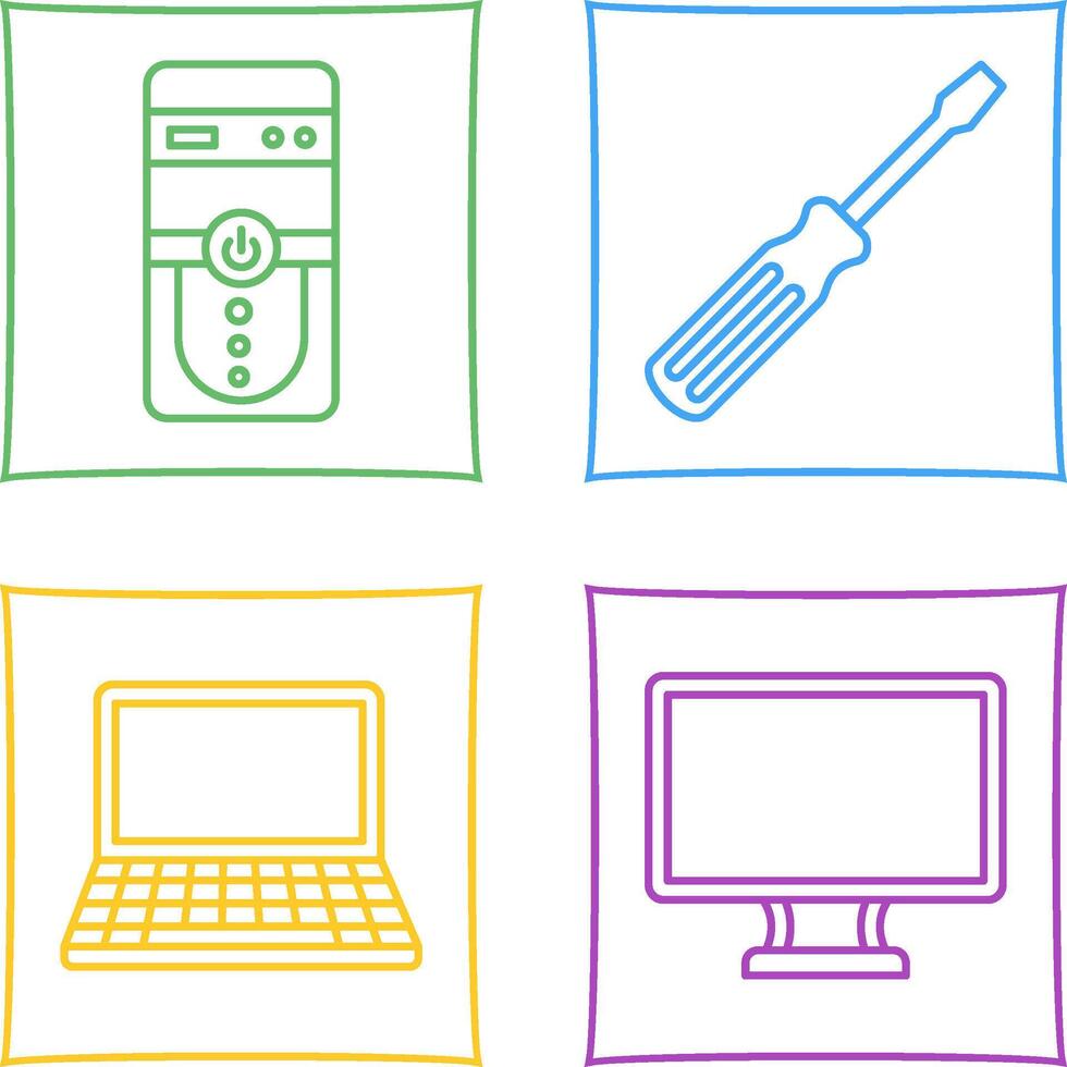 Cpu and Screw driver Icon vector