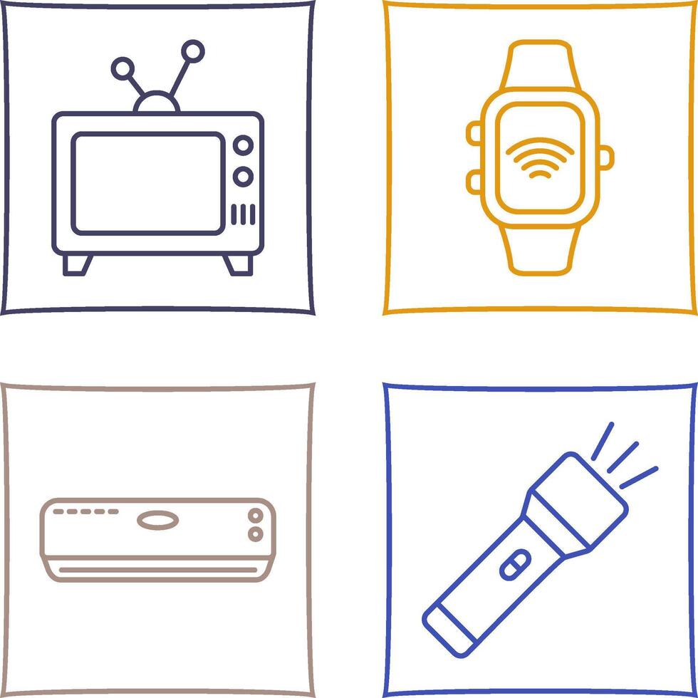 Television and Smart Watch Icon vector