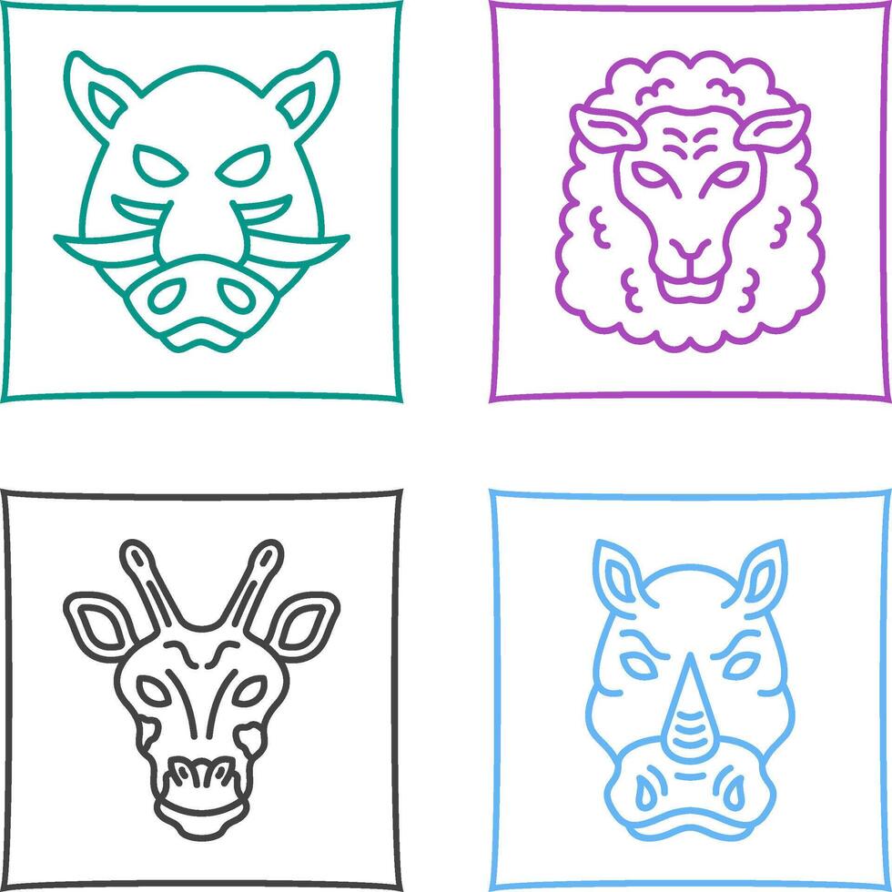 Sheep and Boar Icon vector