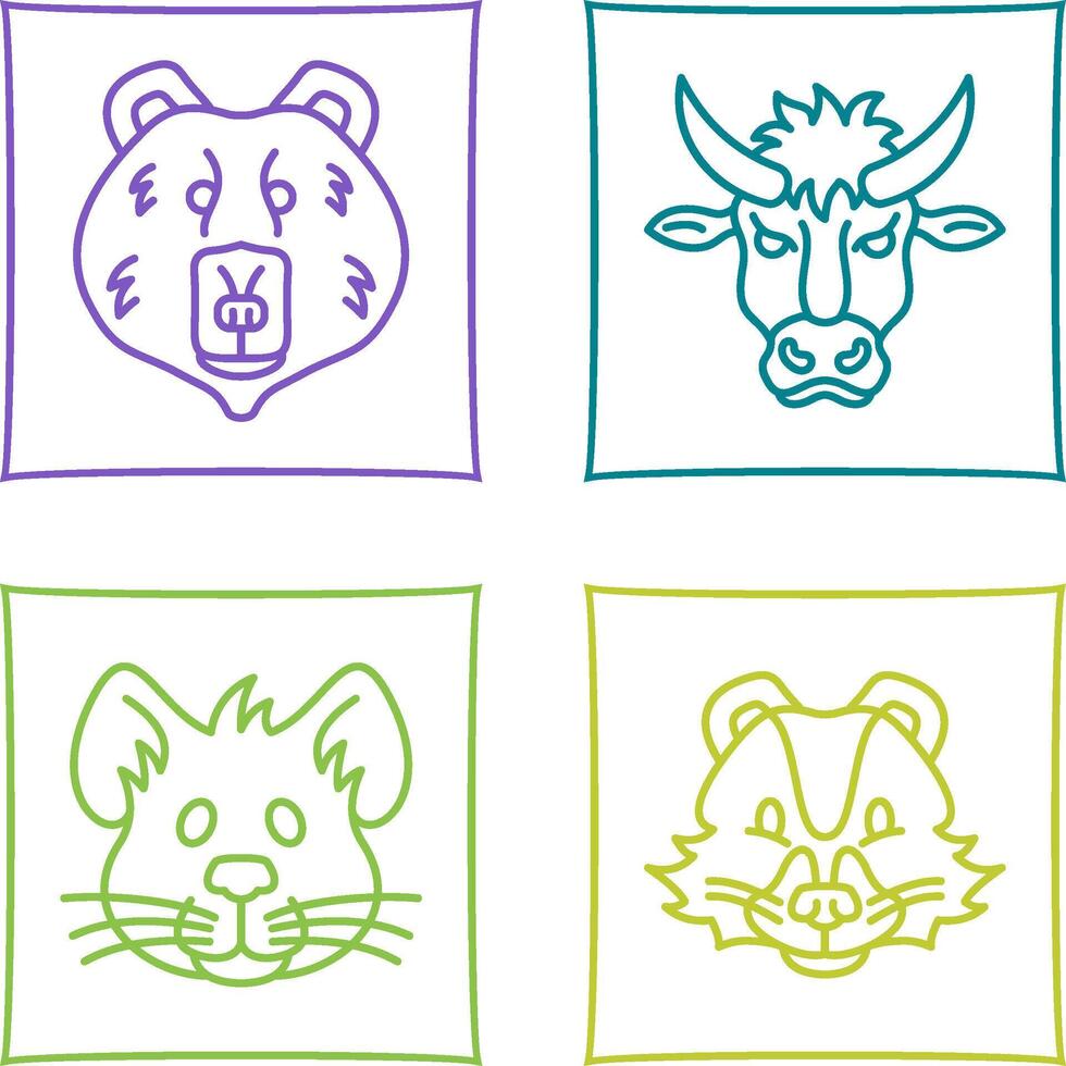 Polar Bear and Bison Icon vector