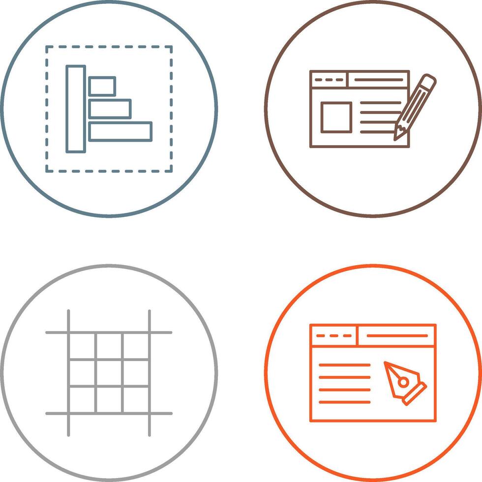 Object Alignment and Web Page Icon vector