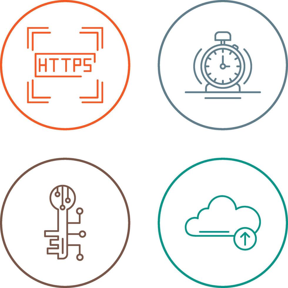 Https and Alarm Icon vector