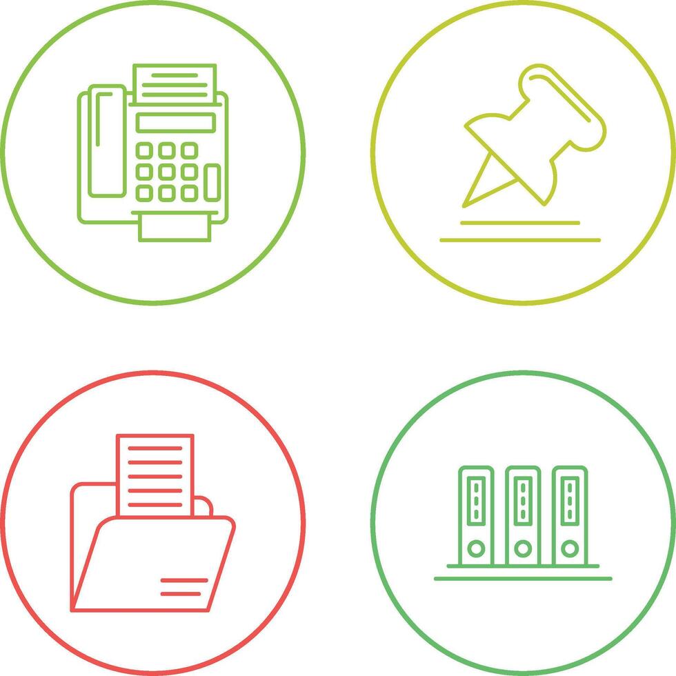 Fax Machine and Pin Icon vector