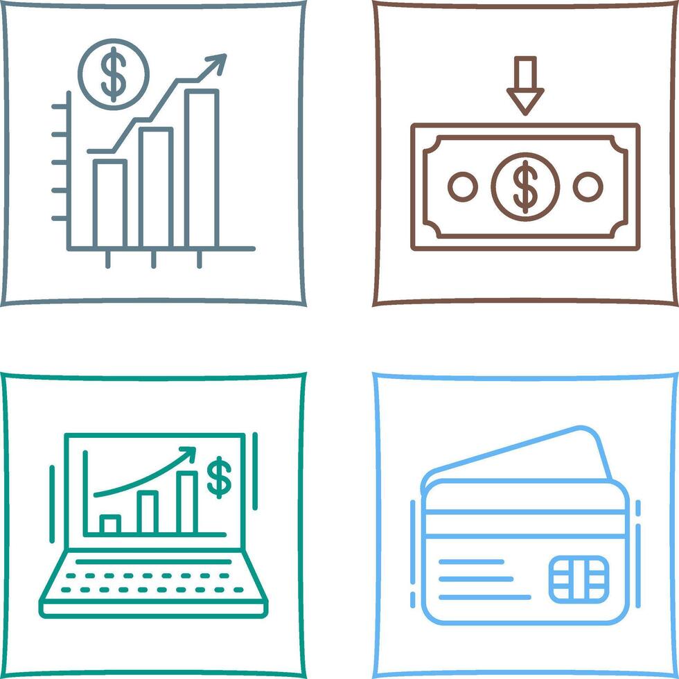 Chart Up and Money Down Icon vector