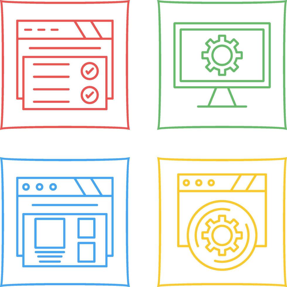 Web Browser and Monitor Screen Icon vector