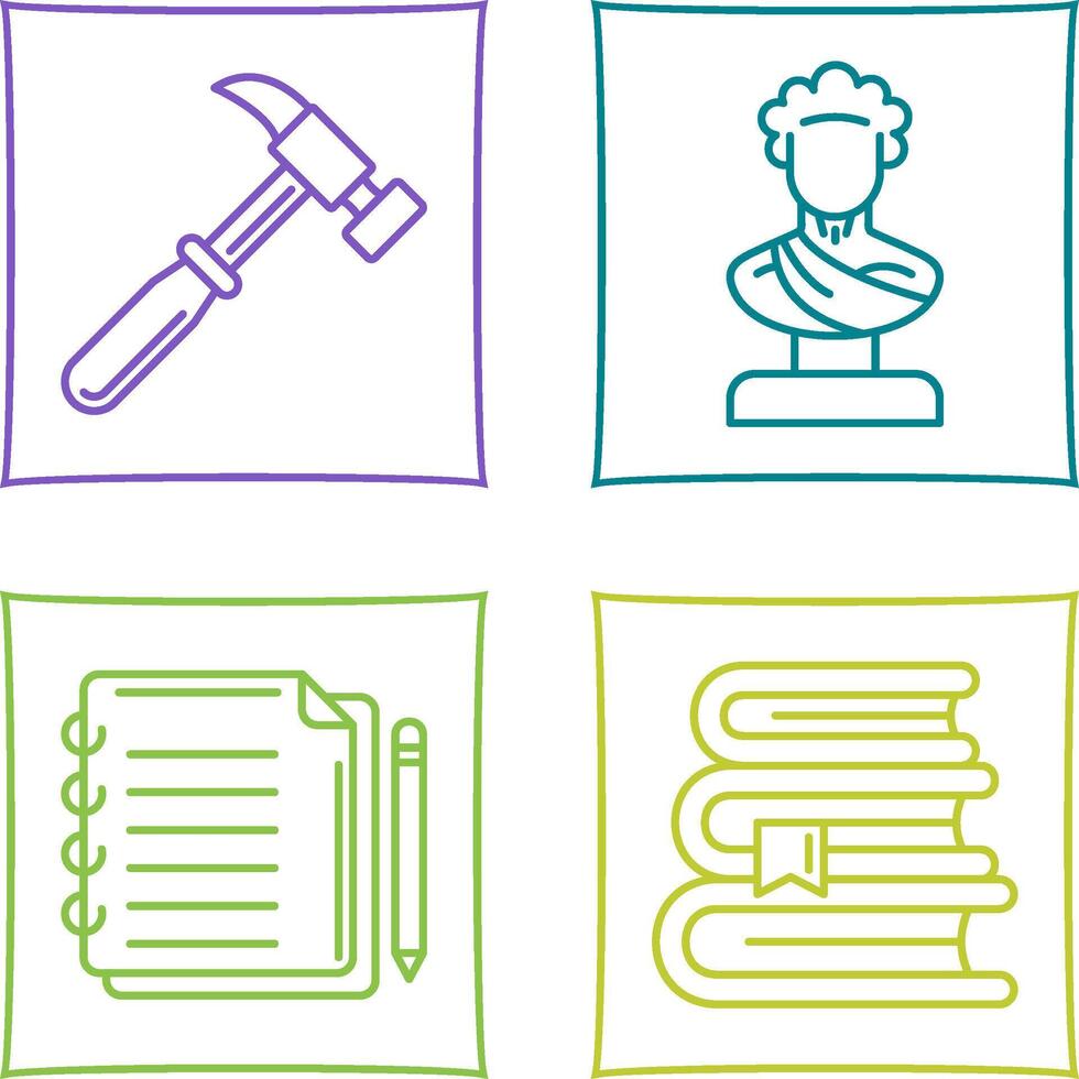 Hammer and Statue Icon vector