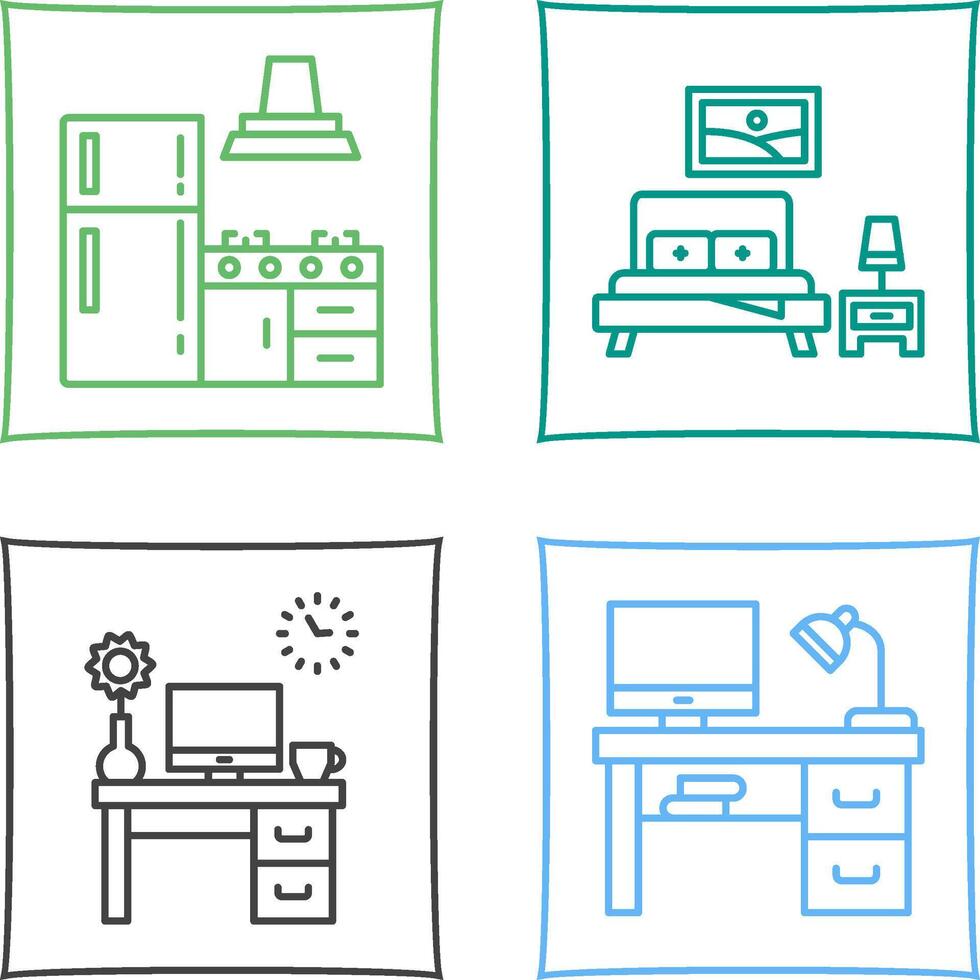 Kitchen and Bedroom Icon vector