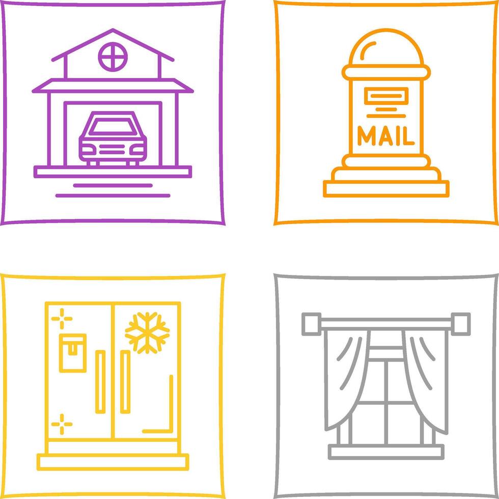 Garage and Mail Box Icon vector