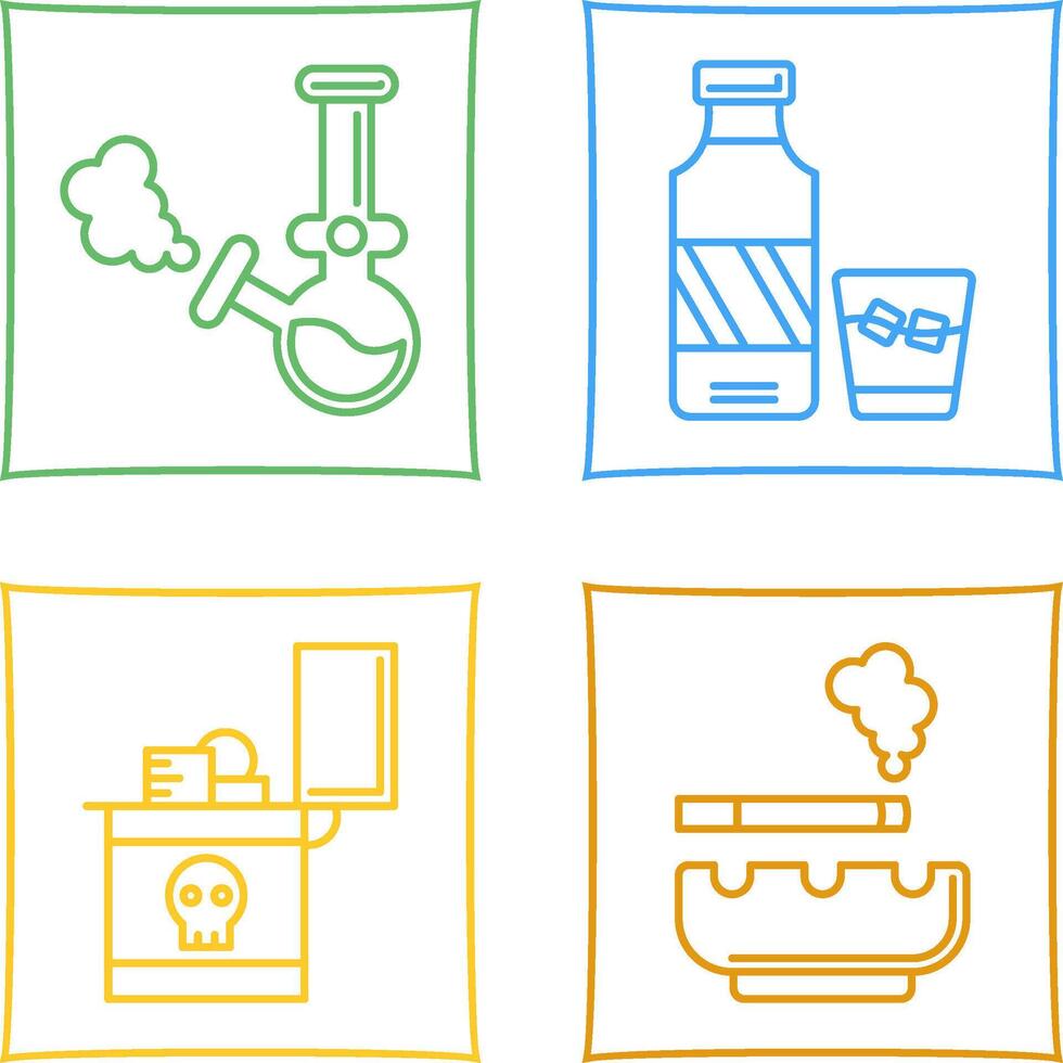 Bong and Whiskey Icon vector
