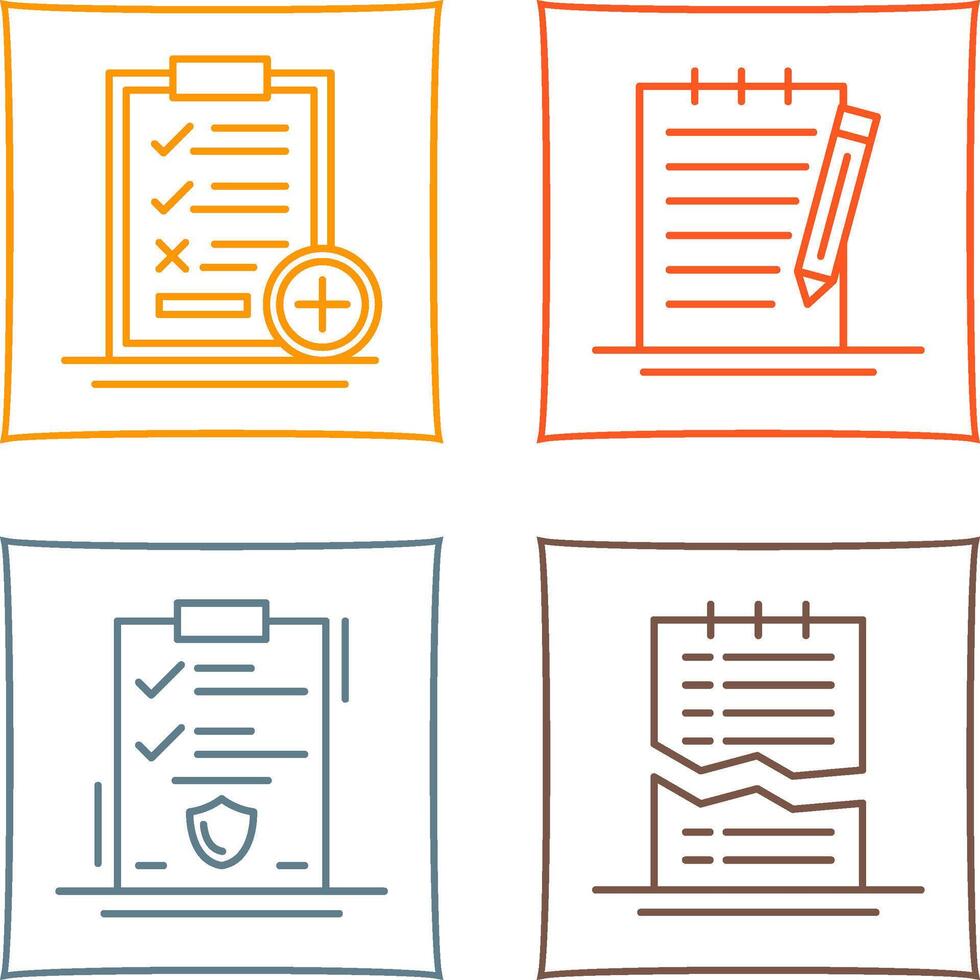 Medical Examination List and Check Up List Icon vector